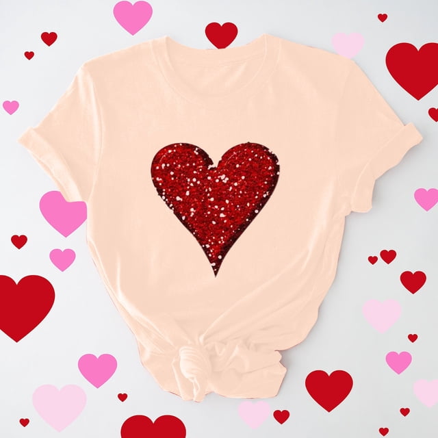 Cadeaux de la Saint-Valentin T-shirt Décontracté à Manches Courtes et Col Rond pour Femmes avec Imprimé Arbre de Noël