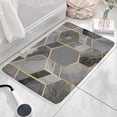 thumbnail image 3 of Gray Gold Hexagon Marble Pattern Flannel Non Slip Door Rugs,Washable Door Mats Indoor,Decorative Door Mats,Dirt-Resistant and Absorbent Doormat for Entrance,Bedroom,Kitchen,Bathroom,23.5"x16", 3 of 5