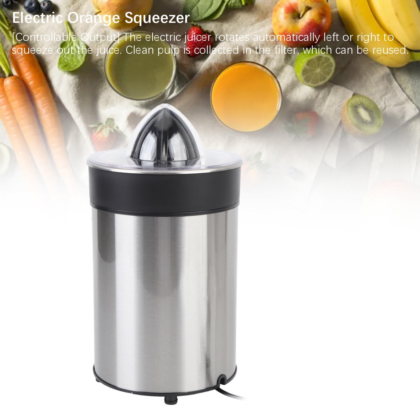 Suodoka 100W Electric Citrus Juicer – 300 ML Capacity, Stainless‑Steel & ABS, Auto‑Rotate,  220V , Compact for Home, Dorm, Camping