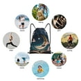 thumbnail image 6 of Disketp Artistic Starry Sky Moon Book Drawstring Backpack Drawstring Gym Bags Draw String Bags for Sports, Gym, Travel, Swimming, Beach-Medium, 6 of 6