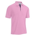 thumbnail image 5 of Uwinwear Men's Golf Shirts Dry Fit Moisture Wicking Performance Short Sleeve Collared Polo Shirts for Casual Athletic Business Summer Outdoor Casual Top,Light pink,L, 5 of 8