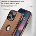 thumbnail image 4 of For Apple iPhone iPhone 14 Pro Max 2022 Leather Case Thin Flexible Soft Grip Luxury Vgean PU Leather Cover Durable Anti-Scratch Full Phone Cases Compatible with iPhone 14 Pro Max 6.7", 4 of 6