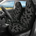 thumbnail image 2 of Renewold Bat Spider Web Gray Car Seat Covers Full Set 4 PCS, Front and Rear Split Bench Protective Cover Halloween Auto Interior Decor Universal Fit for Truck Van SUV, 2 of 7
