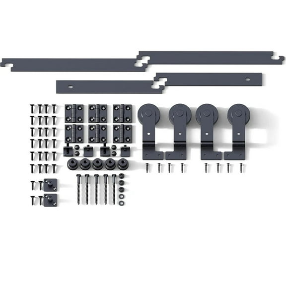 3.3-8Foot Bi-Folding Sliding Barn Door Hardware Kit Heavy Duty For 4 Doors ,Easy to Install