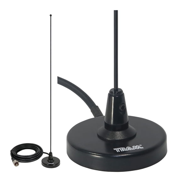 Tram 150 MHz to 155 MHz VHF Pre-Tuned Magnet Antenna, 19-1/4-In. Tall with 12-Ft. RG58 Cable and PL-259 Connector