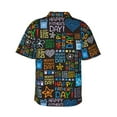 thumbnail image 4 of Xecao Happy Father Day print Hawaiian shirt - a stylish short-sleeve button-down for men, perfect for casual beach and tropical outings., 4 of 9