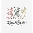 thumbnail image 2 of Merry & Bright Christmas Stocking Line Art  Women's White Crew Neck Short Sleeve Crop Tee-Medium, 2 of 6