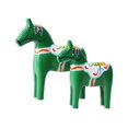 thumbnail image 3 of 2 estatuas suecas de caballos de Dala, tallas de madera de caballos de Dala, objetos de colección, artesanías, verde, 3 of 9
