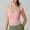 Pink, variant on Women Tank Tops Cropped Workout Halter with Built in Bra Black Shirts Summer Spring Sleeveless Fitted Camisole Tops Women L