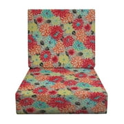 RSH Décor Indoor Outdoor Foam Deep Seating Cushion Set, 24” x 24” x 5” Seat and 24” x 21” x 3” Back, Artistic Floral