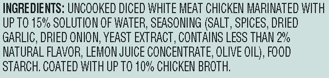 Great Value Garlic and Herb Seasoned Diced Chicken Breast, 2lb (Frozen)