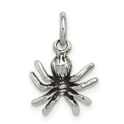VSIRIUS Sterling Silver Antiqued Spider Charm QQC7679