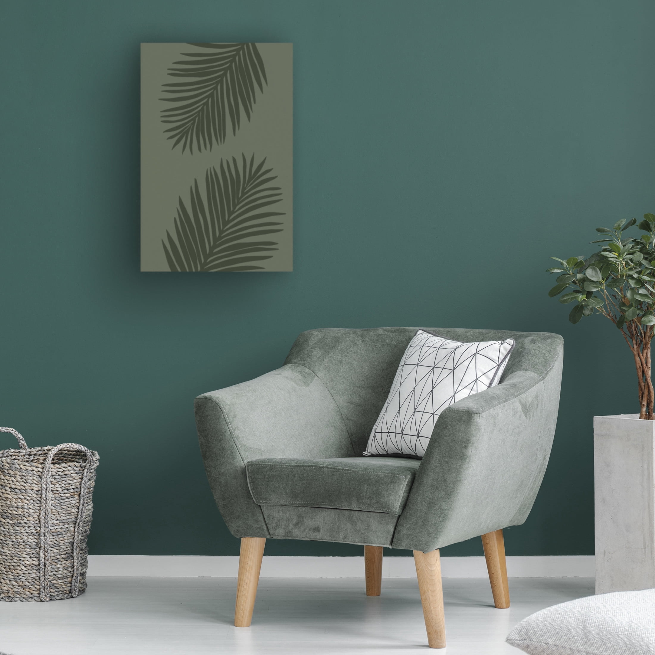 Trademark Fine Art Pictufy Studio PALM LEAF 05 ALL GREEN Canvas Wall Art