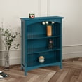 thumbnail image 2 of eHemco 3 Tier Storage Shelf Bookcase with 2 Arched Supports, 40 Inches Height, Blue, 2 of 7
