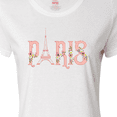 thumbnail image 4 of Inktastic Pink Paris Eiffel Tower with Flowers Women's T-Shirt, 4 of 5
