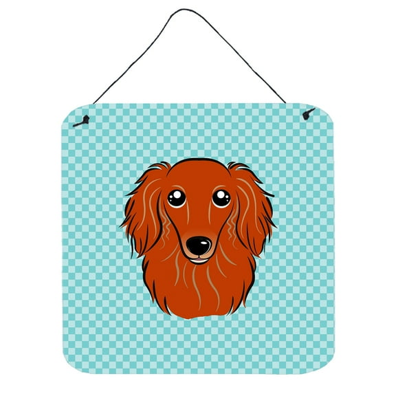Checkerboard Design with Dog Wall or Door Hanging Prints