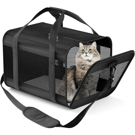 Prodigen Cat Carrier Dog Carriers for Small Dogs Soft Slided Airline Approved Collapsible Pet Travel Carrier, Small (16.3" L x 11.8" H x 12.4" W)