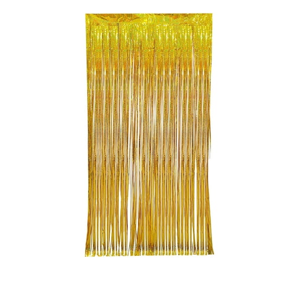 Gold Party Decoration Tinsels Curtain Venue Decoration Props Tempting Background Fringed Lasers Ripples Tinsels Curtain Suitable For Party Decoration