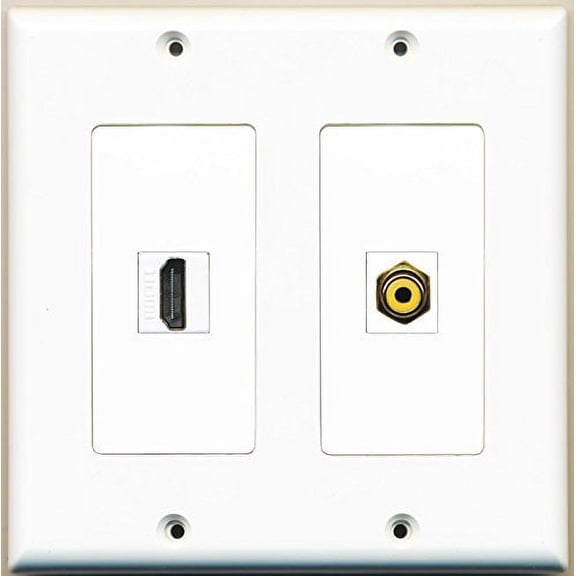 RiteAV - 1 Port HDMI 1 Port RCA Yellow - Dual Gang Wall Plate