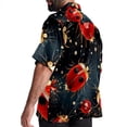 thumbnail image 3 of Seven Starred Ladybird Men's Short Sleeve Hawaiian Shirt Button Down Poplin Beach Casual Printed Unisex Summer Tops, 3 of 6