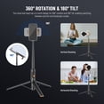 thumbnail image 4 of Neewer PA992 57.9" Selfie Stick Tripod, Metal Phone Stand with Holder & Remote for iPhone/Samsung/Android Video Recording, Black, 4 of 9