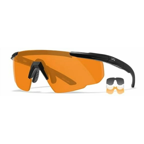 Wiley X Saber Advanced Shooting Glasses ANSI Z87.1 Safety Sunglasses for Men UV and Eye Protection for Hunting and Shooting Matte Black Frames, Changeable Lenses, Ballistic Rated