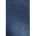 thumbnail image 5 of Women's Stretch Pull On Skinny Jeans Ripped Distressed Raw Fray Hem Denim Jeggings Plus Size 2XL / Navy Blue, 5 of 5