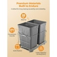 thumbnail image 3 of FOHERE Pull Out Trash Can Under Cabinet, 35 QT Double Under Sink Trash Can Waste Container with with Chrome Wire Bottom Mount and Handle, Heavy Duty Garbage Recycling Bin for Kitchen Cabinet, Sink, 3 of 8