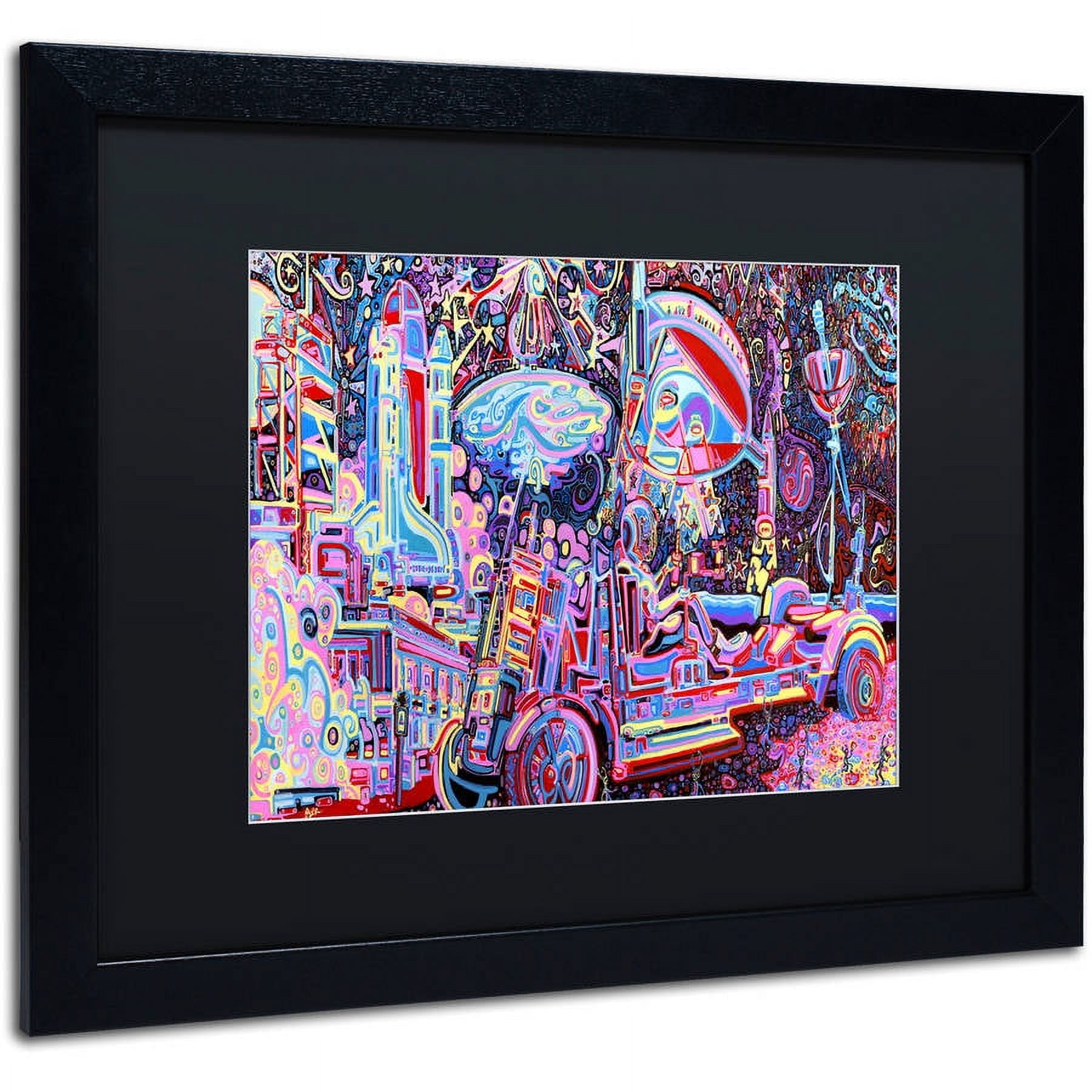 Trademark Fine Art "Moon Buggy" Canvas Art by Josh Byer, Black Matte, Black Frame