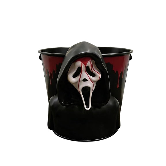Guvpev 2026 Horror Series 7 Ghostface Head Bust Popcorn Bucket, Limited Edition 3D Sculpted Snack Container, Food Safe Plastic Movie Night Pail for Home Horror Decor & Unique Fans Gift