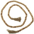 thumbnail image 5 of DecMode Handmade Round Long Carved Beaded Brown Mango Wood Garland with Tassel, 5 of 7