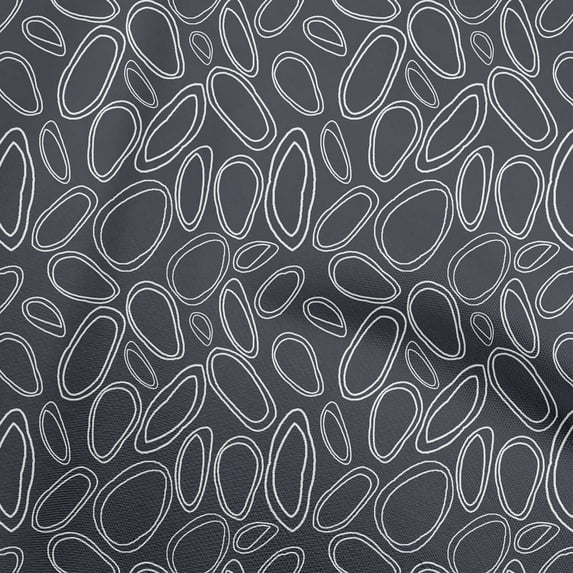oneOone Cotton Silk Navy Blue Fabric Abstract Circle Fabric For Sewing Printed Craft Fabric By The Yard 42 Inch Wide