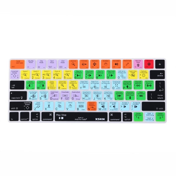 XSKN Avid Pro Tools US&EU Version Shortcuts Keyboard Cover for 2015-2020 Released Magic Keyboard A1644 MLA22LL/A MLA22B/A Silicone Protector Skin iMac keyboard Accessories