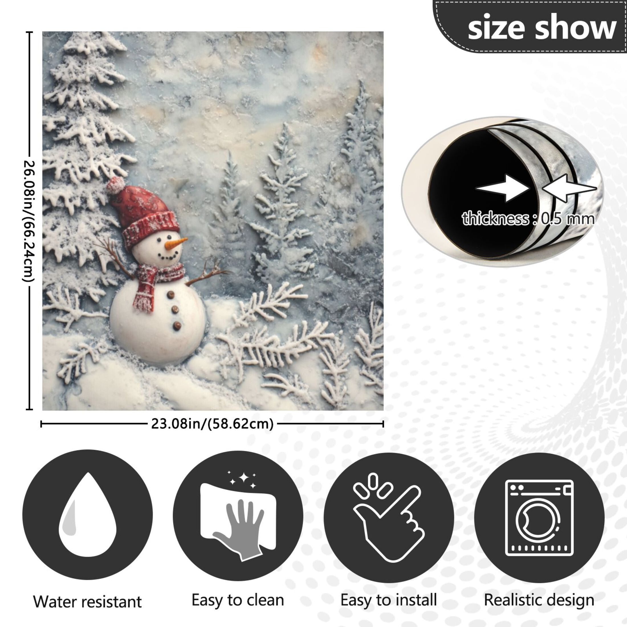 Dishwasher Magnetic Sticker 23x26 Inch Refrigerator Magnetic Sticker Washing Machine Magnetic Sticker Kitchen Panel Magnetic Sticker Home Decor Christmas Tree and Snowman