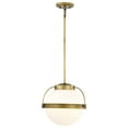 thumbnail image 2 of Nuvo Lighting Lakeshore 1 Light Medium Pendant - Natural Brass Finish - White Opal Glass - Natural Brass, 2 of 16