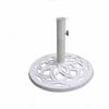18" Round Cast Stone Umbrella Base, Whit