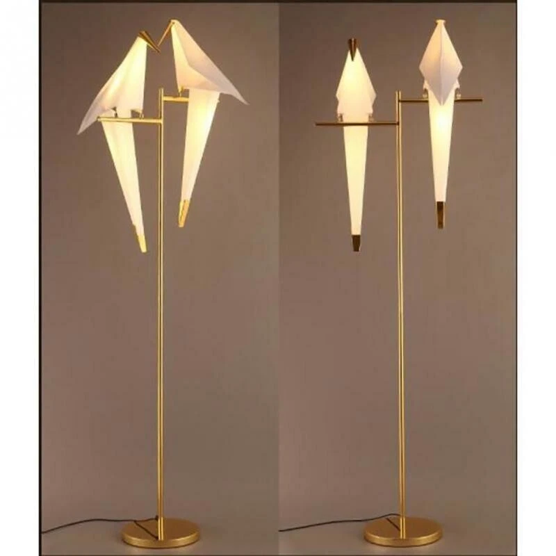 AFANQI Double Crane Iron LED Lights Origami Swing Bird Bedroom Living Room Floor Lamps