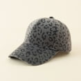 thumbnail image 5 of Yesbay Hook Loop Fasteners Baseball Cap Extended Brim Warm Leopard Print Plush Outdoor Hat for Fall Winter, 5 of 7