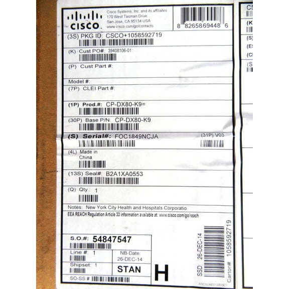 CISCO CP-DX80-K9 CISCO DX80 - VIDEO CONFERENCING KIT