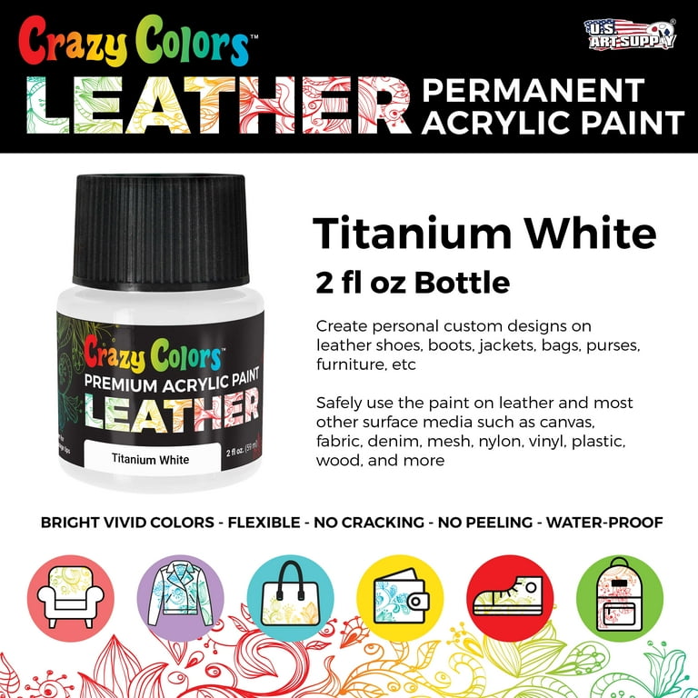  Acrylic Leather Paint, White - Paint Custom Shoes