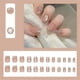 thumbnail image 2 of 24 Pcs French Tip Press On Nail Cats Eye False Nail Pearls Flowers Acrylic Nail Short Full Cover Stick on Nail, 2 of 4
