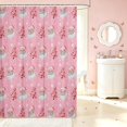 thumbnail image 2 of Manfei Festive Santa Claus Shower Curtain 72Wx78L,Traditional Christmas Tree Snowflake Bath Curtain, 2 of 5
