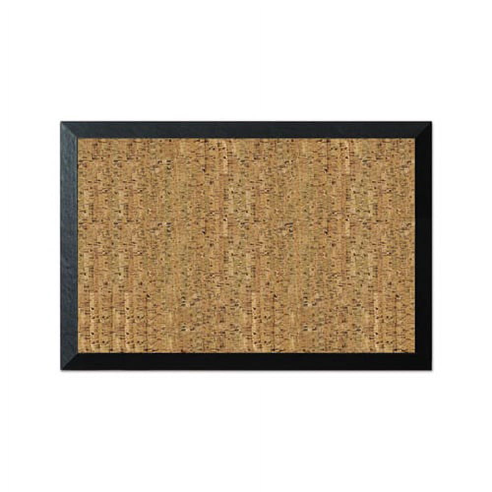 MasterVision SF0722581012 36 in. x 24 in. Natural Cork Bulletin Board - Tan Surface/Black Wood Frame