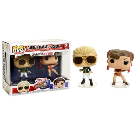 Funko Pop Games 2-Pack - Marvel vs Capcom Gamerverse - Captain Marvel vs Chun Li (Exclusive)