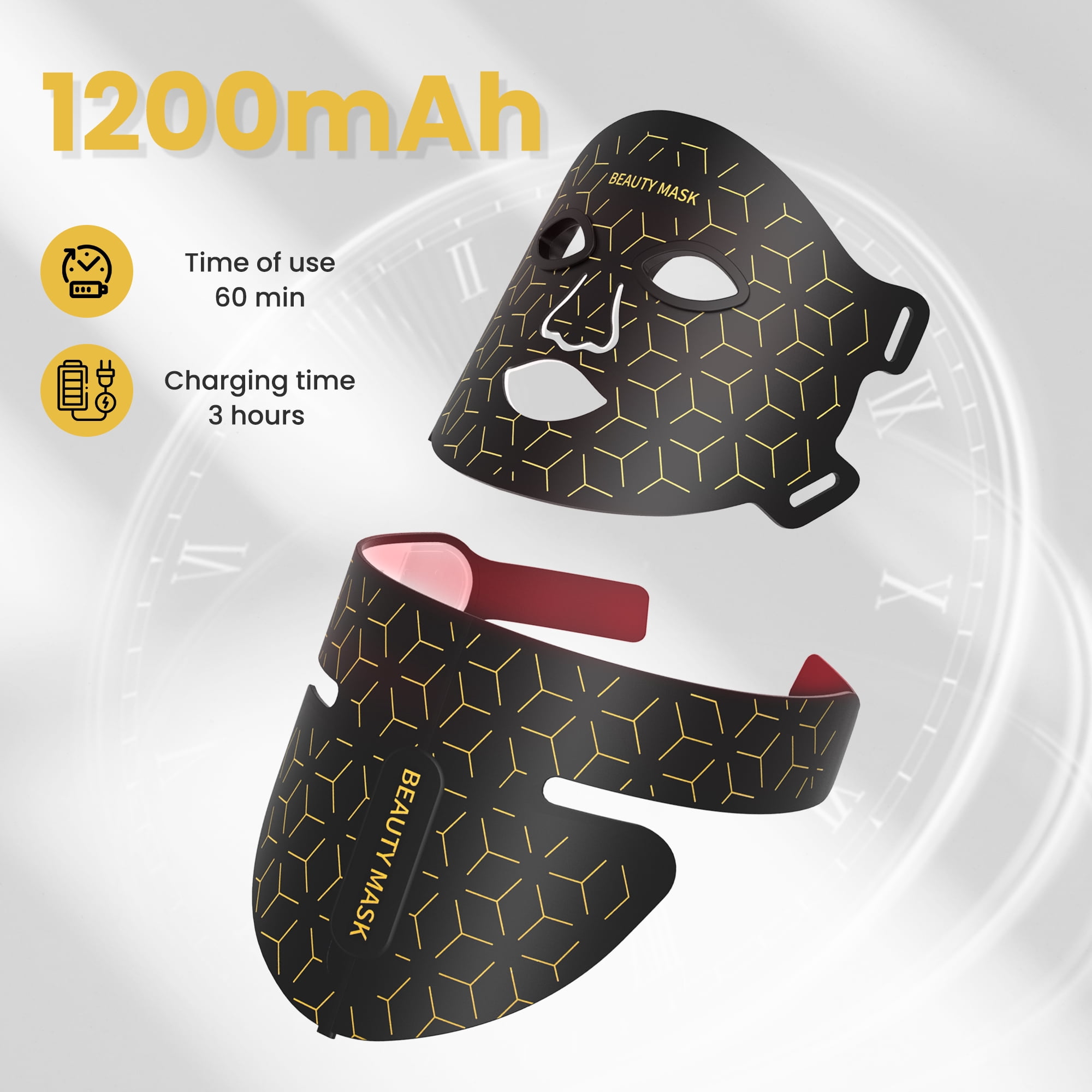 EASYINBEAUTY Red Light Therapy for Face & Neck, Hands-Free Silicone for Anti-Aging, Acne,Wrinkle Reduction & Sensitive Skin During Yoga or Work