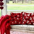 thumbnail image 4 of Valentine''s Day Pillow Covers 20x20 Inch Set of 2 Red Hearts Decor White Throw Pillow Covers Valentine''s Day Cushion Case Decoration for Sofa Couch, 4 of 6