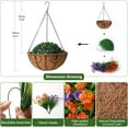 thumbnail image 6 of Artificial Hanging Flowers in Basket for Patio Garden Outdoor Decoration,Artificial Daisy Arrangement,Fake Plants in 12 inch Coconut Lining Basket for Outside Spring Decor(Purple Red), 6 of 7