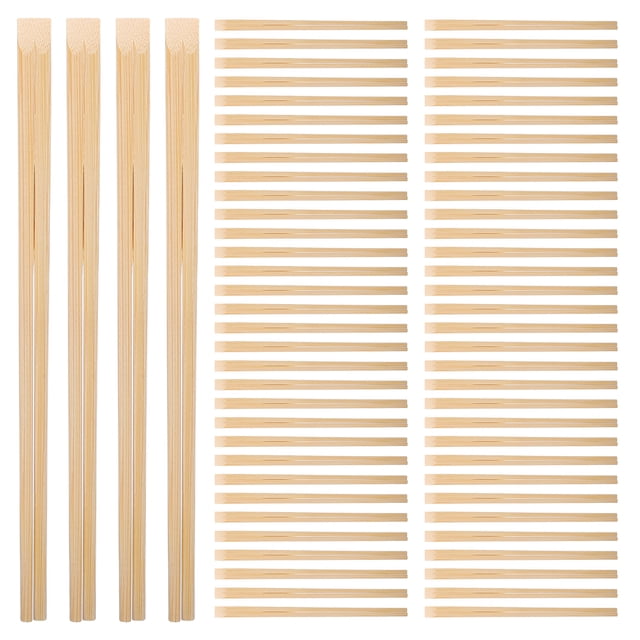100 pares de palillos de bambú desechables: palillos de bambú antiastillas de 24 cm, suaves y ligeros, ideales para llevar, restaurantes, sushi, catering, almuerzos de oficina y picnics.