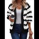 thumbnail image 1 of Suéter de Invierno de Punto Holgado con Rayas y Mangas Farol para Mujer, Moda de Otoño y Negro S, 1 of 10