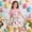 v#1015Red2037, variant on HAYIMI Kids Outfit Sets Easter Bunny Floral Print Girls Two Piece With Bow Shorts And Lace Trim Tops For Fashion Fashionable Child O-Neck Clothes Sets